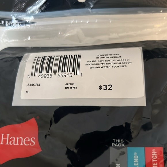 Hanes 4pk Tagless boxer briefs for men. New with tags. Size M - Picture 6 of 6
